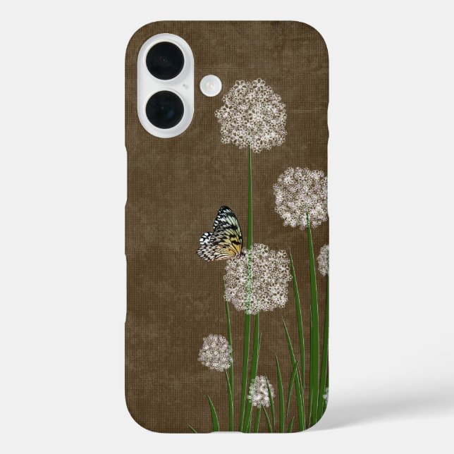 Coques Case-Mate iPhone Papillon nymphe des arbres sur une fleur blanche (Verso)