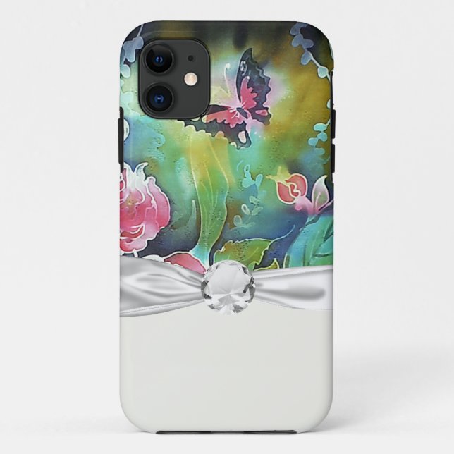 Coques Case-Mate iPhone papillon parmi les rose (Dos)