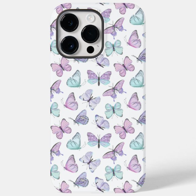 Coques Case-Mate iPhone Papillon Pastel Watercolor (Verso)
