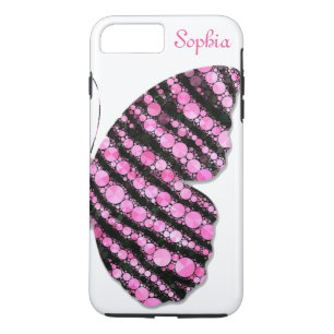 Case-Mate iPhone Case Papillon Personnalisé Paillettes Noir & Rose