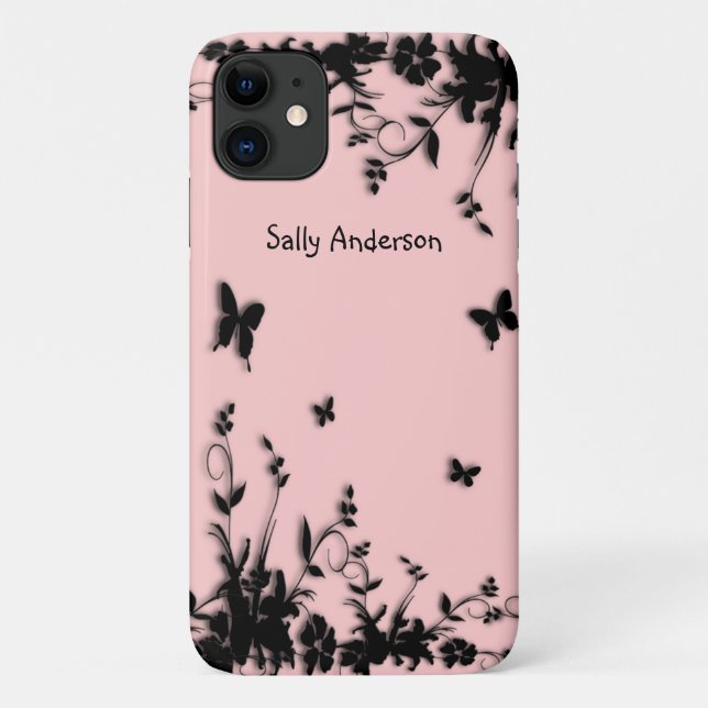 Coques Case-Mate iPhone Papillon rose du jardin personnel (Dos)