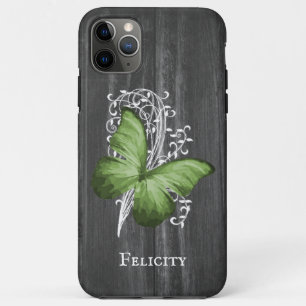 Case-Mate iPhone Case Papillon rustique vert personnalisé