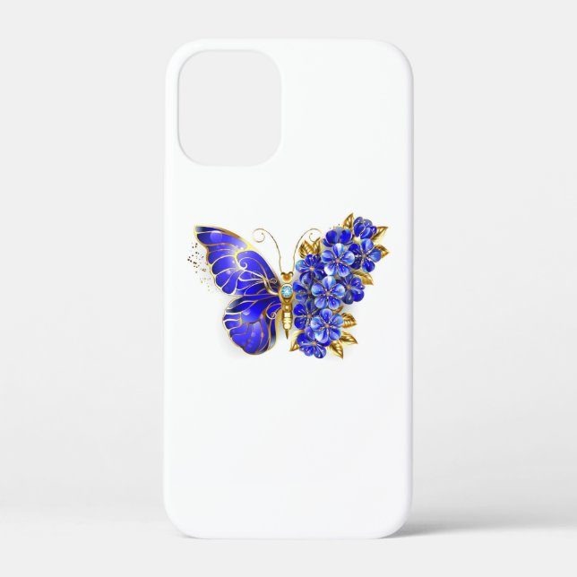 Coques Case-Mate iPhone Papillon saphir à fleurs (Verso)