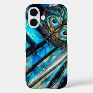 Coques iPhone 16 Papillon sur labradorite