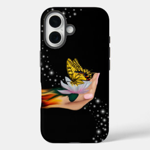 Coques iPhone 16 Papillon sur Lotus Bloom