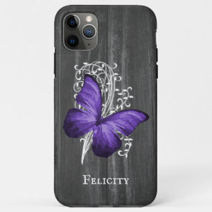 Case-Mate iPhone Case Papillon violet rustique personnalisé