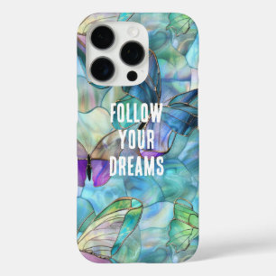 Coques iPhone 16 Pro Papillons bleu pourpre turquoise
