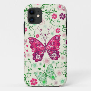 Coque Case-Mate Pour iPhone Papillons Colorés Et Fleurs Motif