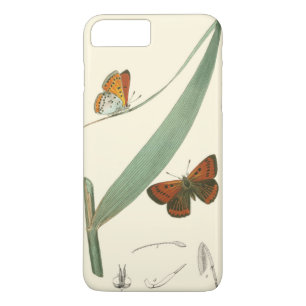 Coque iPhone 8 Plus/7 Plus Papillons colorés flottant autour d'une feuille