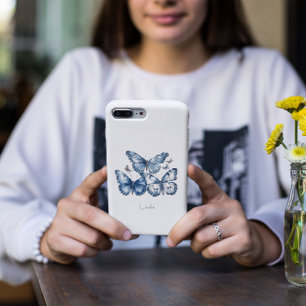 Case-Mate iPhone Case Papillons dans Delft Blue, personnalisable