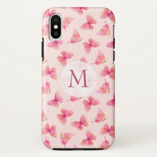 Case-Mate iPhone Case Papillons d'aquarelle Monogram Blush