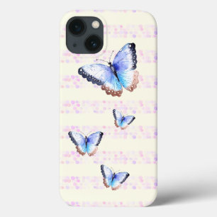 Case-Mate iPhone Case Papillons d'aquarelle sur les rayures légères de B