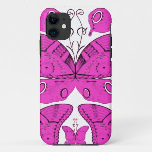 Coque iPhone 11 Papillons Fushia