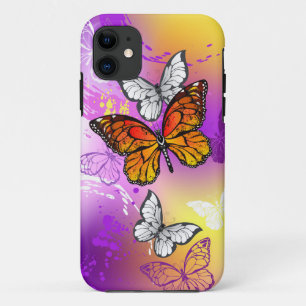 Case-Mate iPhone Case Papillons Monarque sur Arrière - plan pourpre