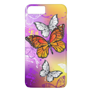 Case-Mate iPhone Case Papillons Monarque sur Arrière - plan pourpre