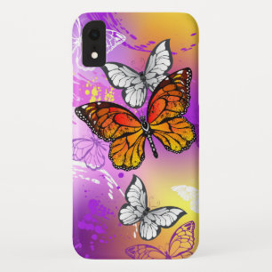 Case-Mate iPhone Case Papillons Monarque sur Arrière - plan pourpre