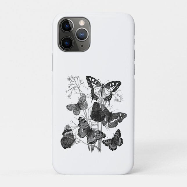 Coques Case-Mate iPhone Papillons noirs et blancs (Dos)
