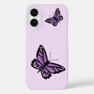 Coques iPhone 16 Papillons pourpres
