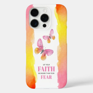 Coques iPhone 16 Pro Papillons roses Foi sur la peur
