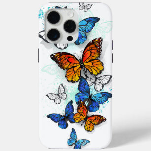 Coque iPhone 15 Pro Max Papillons volants Morpho et Monarch