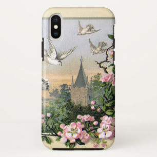 Case-Mate iPhone Case Pâques vintage, oiseaux et fleurs de la colombe bl