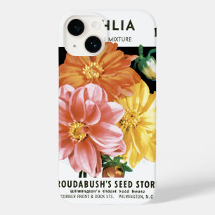 Coque Pour iPhone 14 Paquet de semences vintage, Fleurs de jardin Dahli