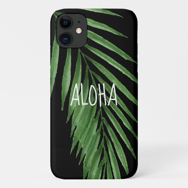 Coques Case-Mate iPhone Paradise Palm Hawaiian Tropical - Noir (Dos)