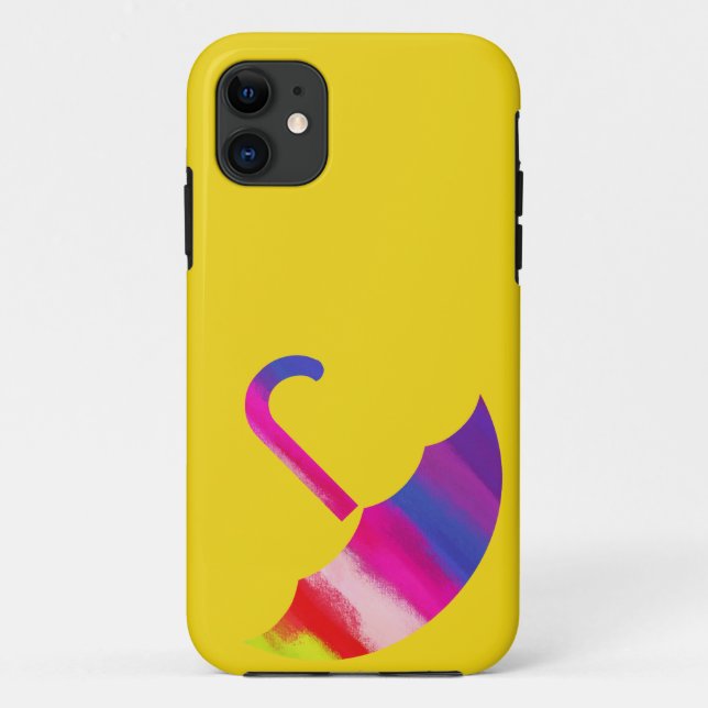 Coques Case-Mate iPhone Parapluie coloré sur Arrière - plan Jaune (Dos)