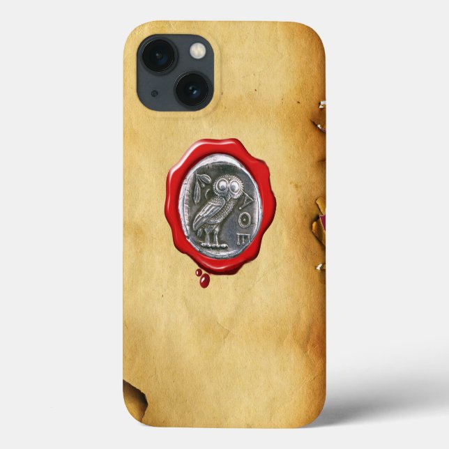 COQUES Case-Mate iPhone PARC D'ARGENT ROUGE EN CIRE ROUGE ANTIQUE OWL (Verso)