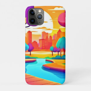 Case-Mate iPhone Case Parc de la ville au coucher du soleil vibrant