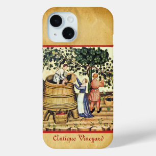 COQUE POUR iPhone 15 PARCHEMENT DE RÉCOLTE DE VIGNOBLES ANCIENS