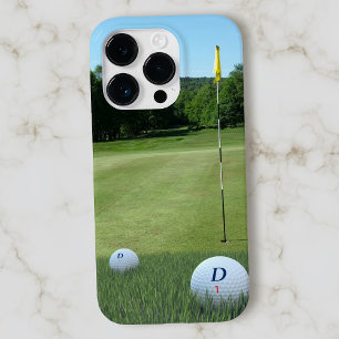 Coque Pour iPhone 14 Pro Parcours de golf Photo Golfer Fairway Balle monogr