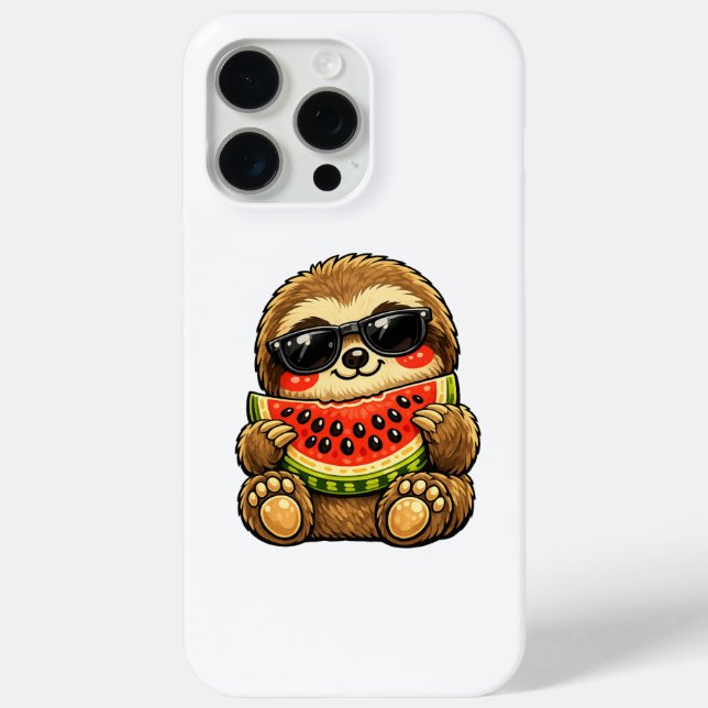 Coques Case-Mate iPhone Paresseux mignon avec pastèque (Verso)