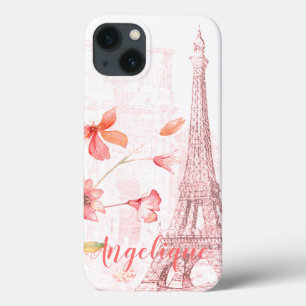 Case-Mate iPhone Case Paris Scène et Fleurs roses Personnalisées