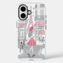 Parisian Girl – Cute Eiffel Tower & Café Street