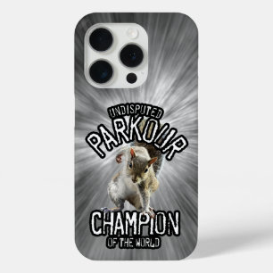 Coque iPhone 15 Pro Parkour Squirrel - drôle freerunning