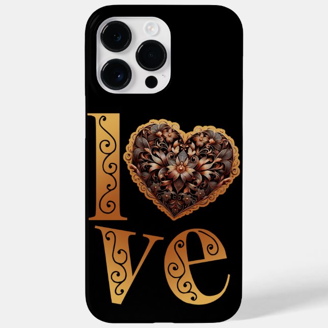 Coques Case-Mate iPhone Parole d'amour avec coeur romantique en fibre rose (Verso)