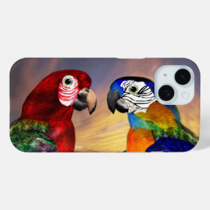 COQUE POUR iPhone 15 PARROS HYPER /ARA ROUGE ET BLEU
