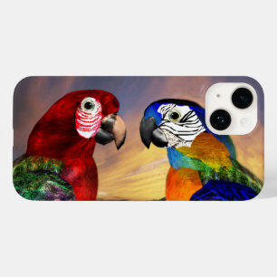COQUE POUR iPhone 14 PARROS HYPER /ARA ROUGE ET BLEU