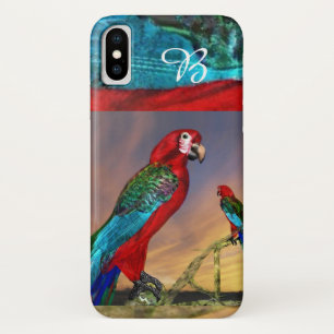 COQUE Case-Mate POUR iPhone PARROTS HYPER / MONOGRAMME ARA ROUGE