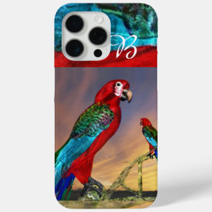 COQUE iPhone 15 PRO MAX PARROTS HYPER / MONOGRAMME ARA ROUGE
