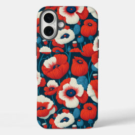 Coques iPhone 16 Plus Partenaire floral rouge et blanc