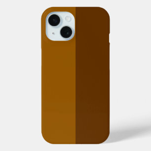 Coque Pour iPhone 15 Partie Brown foncé clair demi-côtés