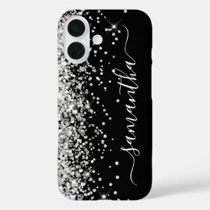 Coques iPhone 16 Parties scintillant argent Black Girl Signature