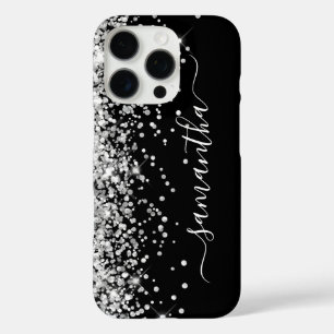 Coques iPhone 16 Pro Parties scintillant argent Black Girl Signature