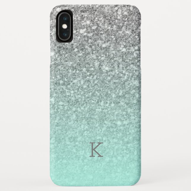 Coques Case-Mate iPhone Parties scintillant argentée bleu turquoise ombre  (Dos)