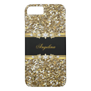 Coques Pour iPhone Parties scintillant Black Gold Diamond Jewond