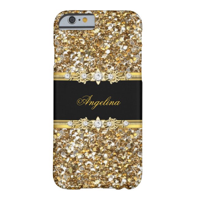 Coques Case-Mate iPhone Parties scintillant Black Gold Diamond Jewond (Dos)