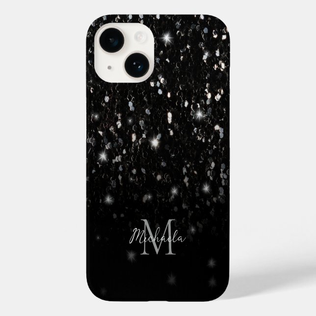 Coques Case-Mate iPhone Parties scintillant blanche brillante noire scinti (Verso)