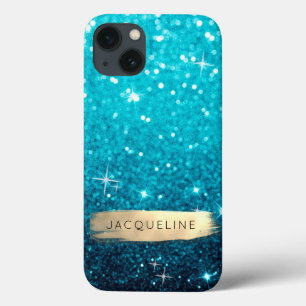 Case-Mate iPhone Case Parties scintillant Bleue Fille sur Pinceau Or Éto